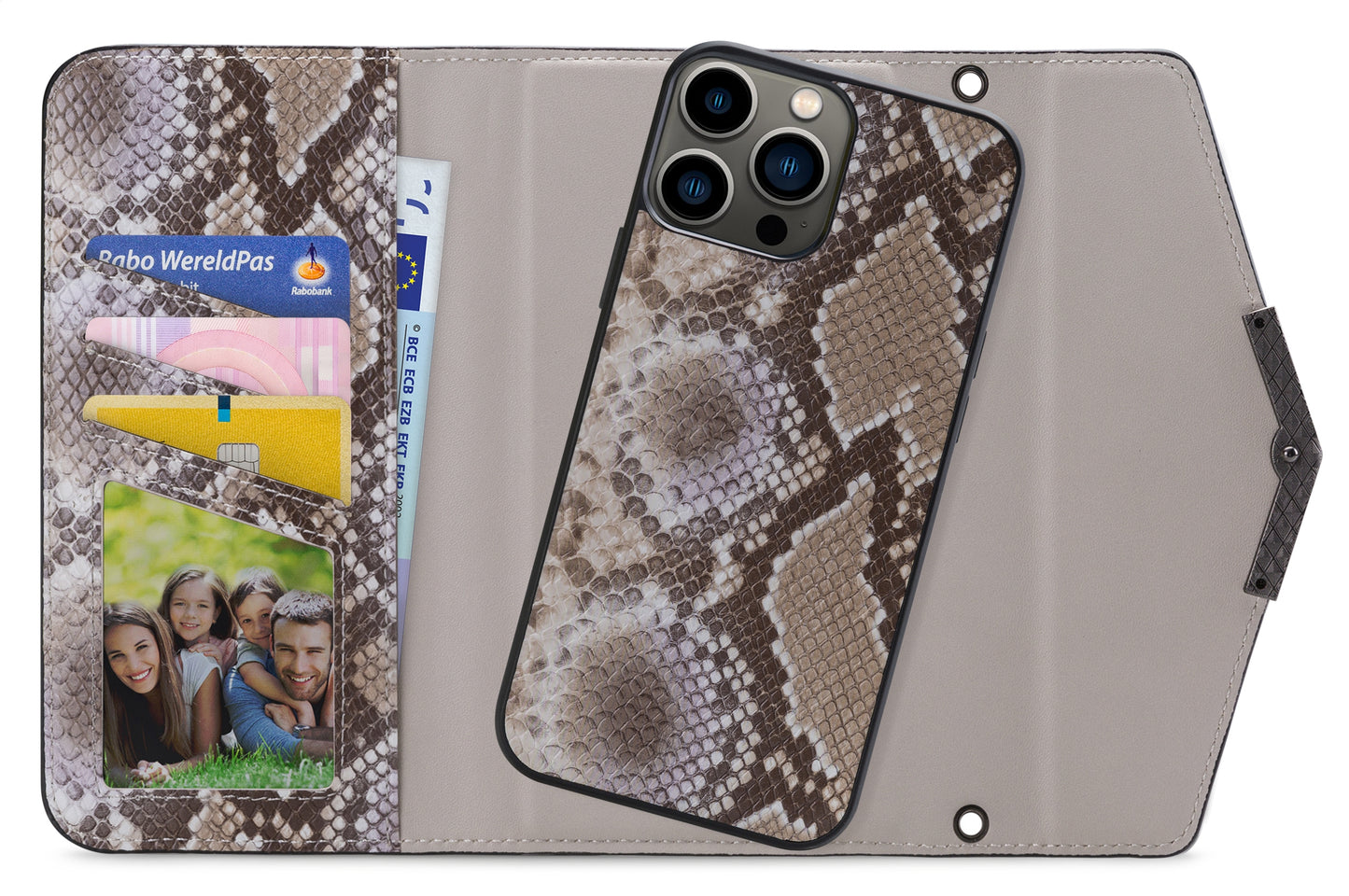 Mobilize 2In1 Elegant Magnet Clutch Apple Iphone 13 Pro Beige Snake