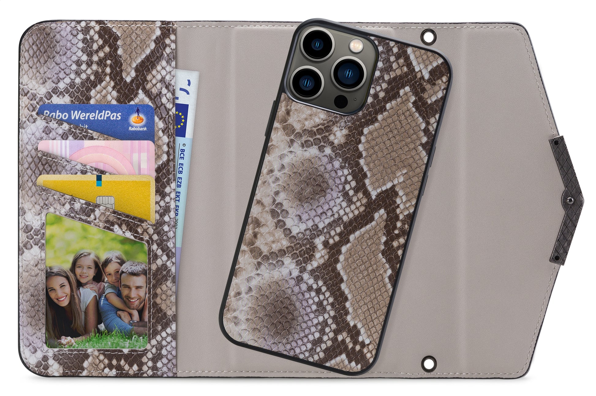Mobilize 2In1 Elegant Magnet Clutch Apple Iphone 13 Pro Beige Snake