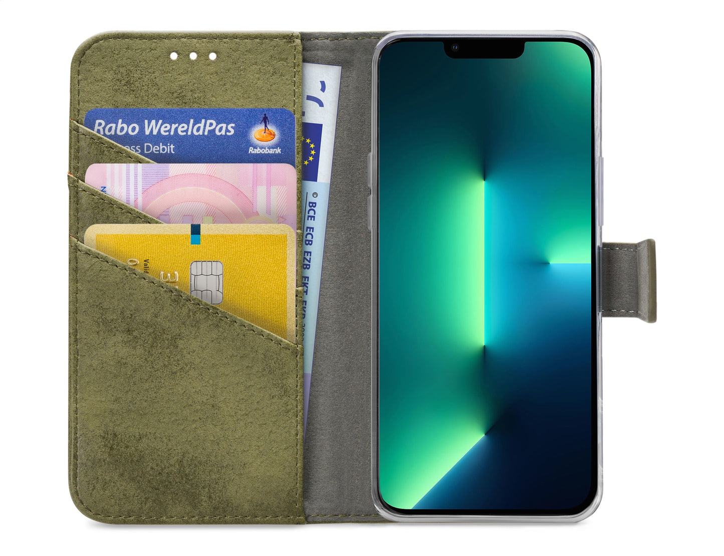 My Style Flex Wallet For Apple Iphone 13 Pro Max Olive