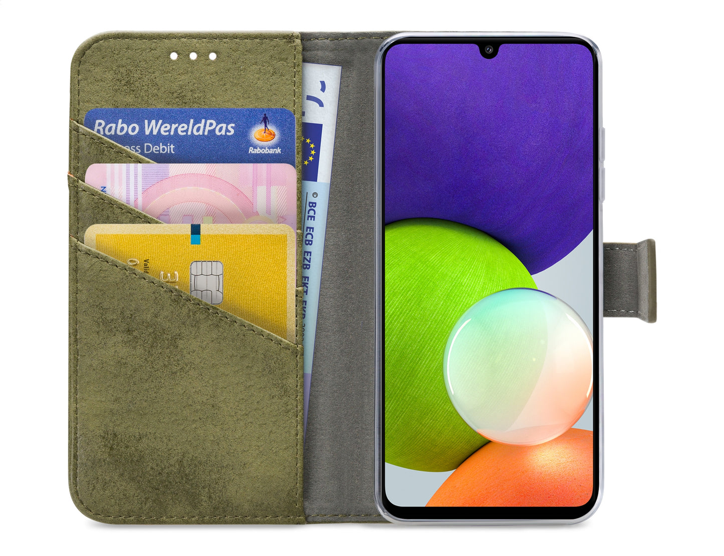 My Style Flex Wallet For Samsung Galaxy A22 4G Olive