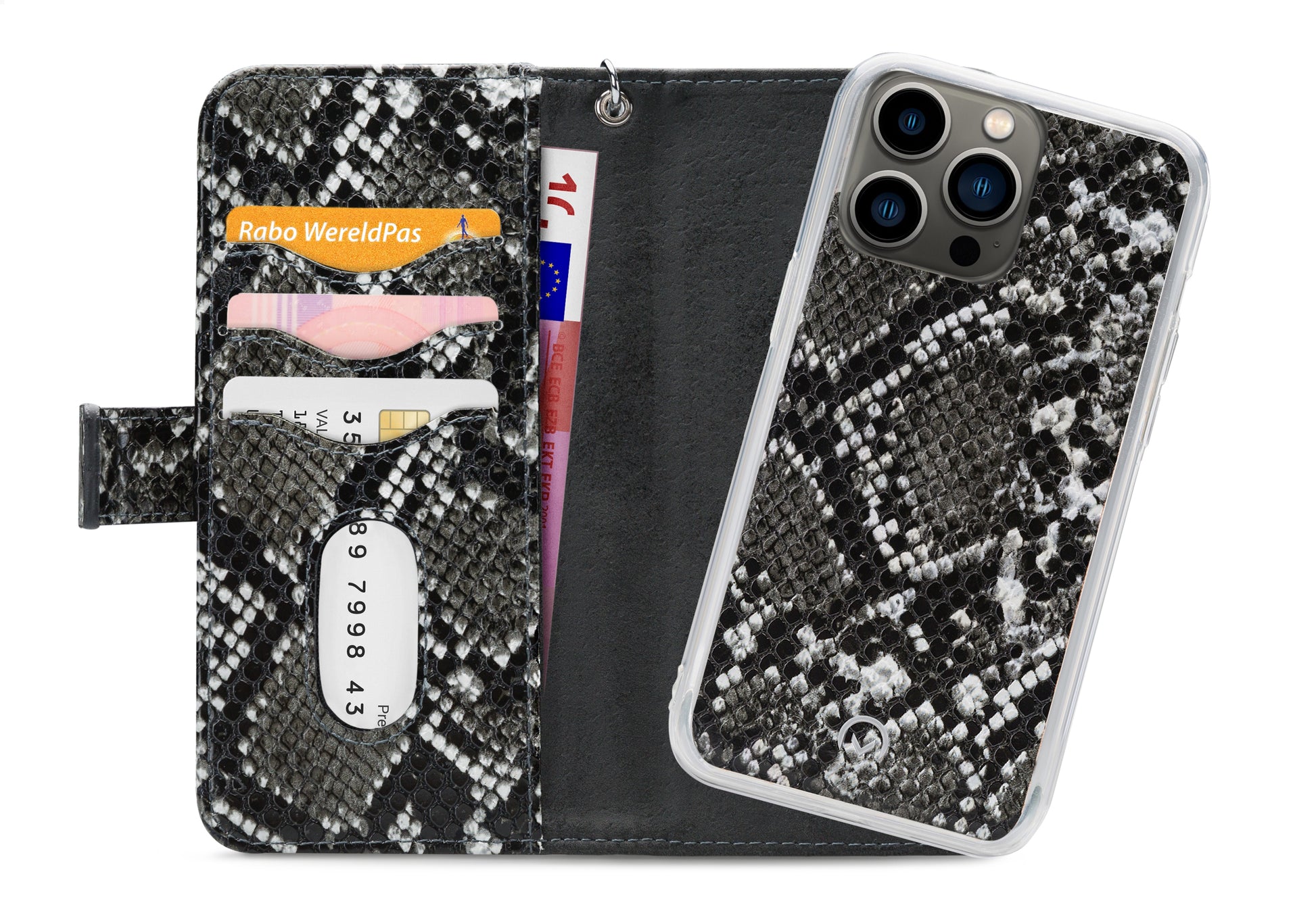Mobilize 2In1 Magnet Zipper Case Apple Iphone 13 Pro Black/Snake