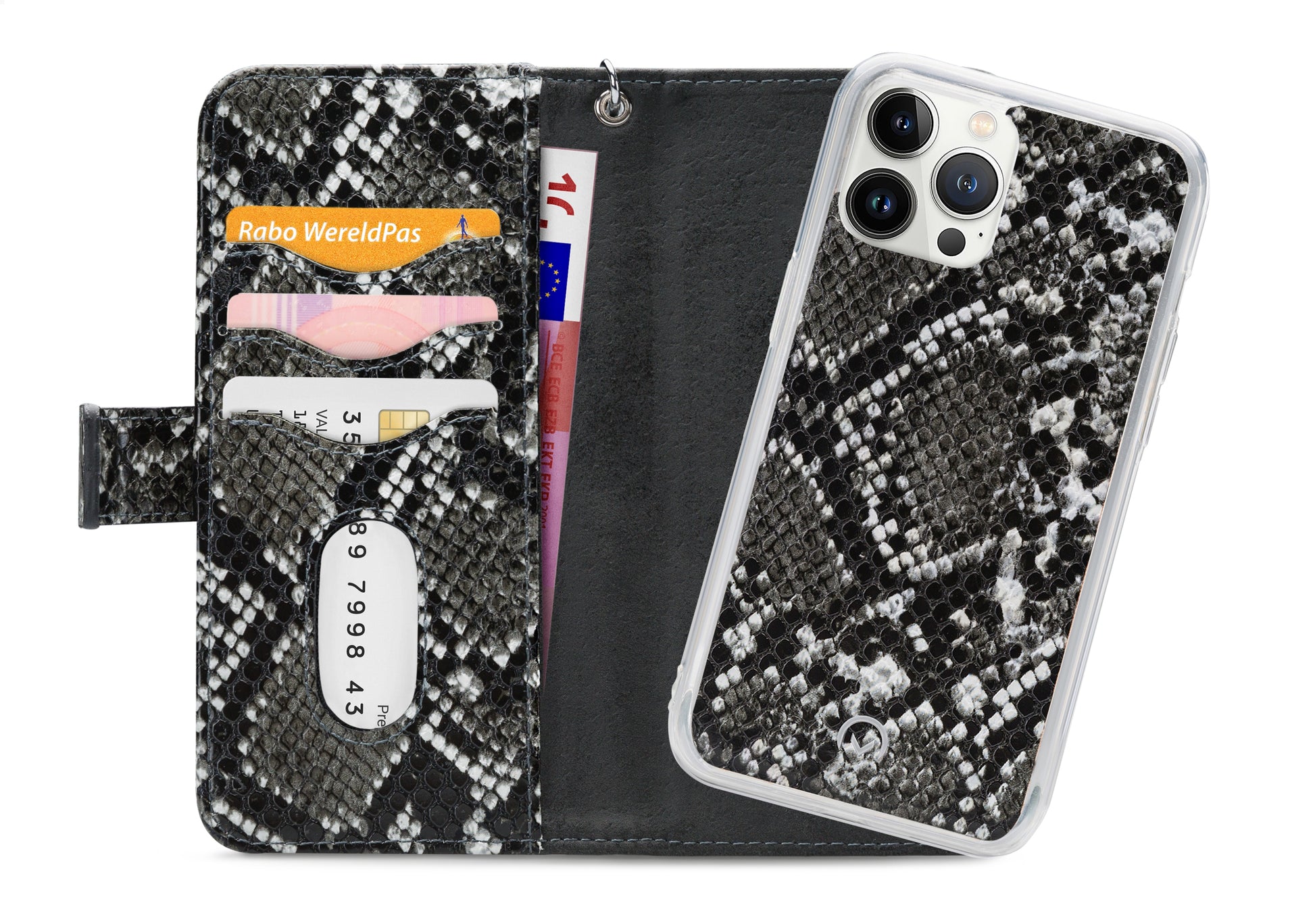 Mobilize 2In1 Magnet Zipper Case Apple Iphone 13 Pro Max Black/Snake