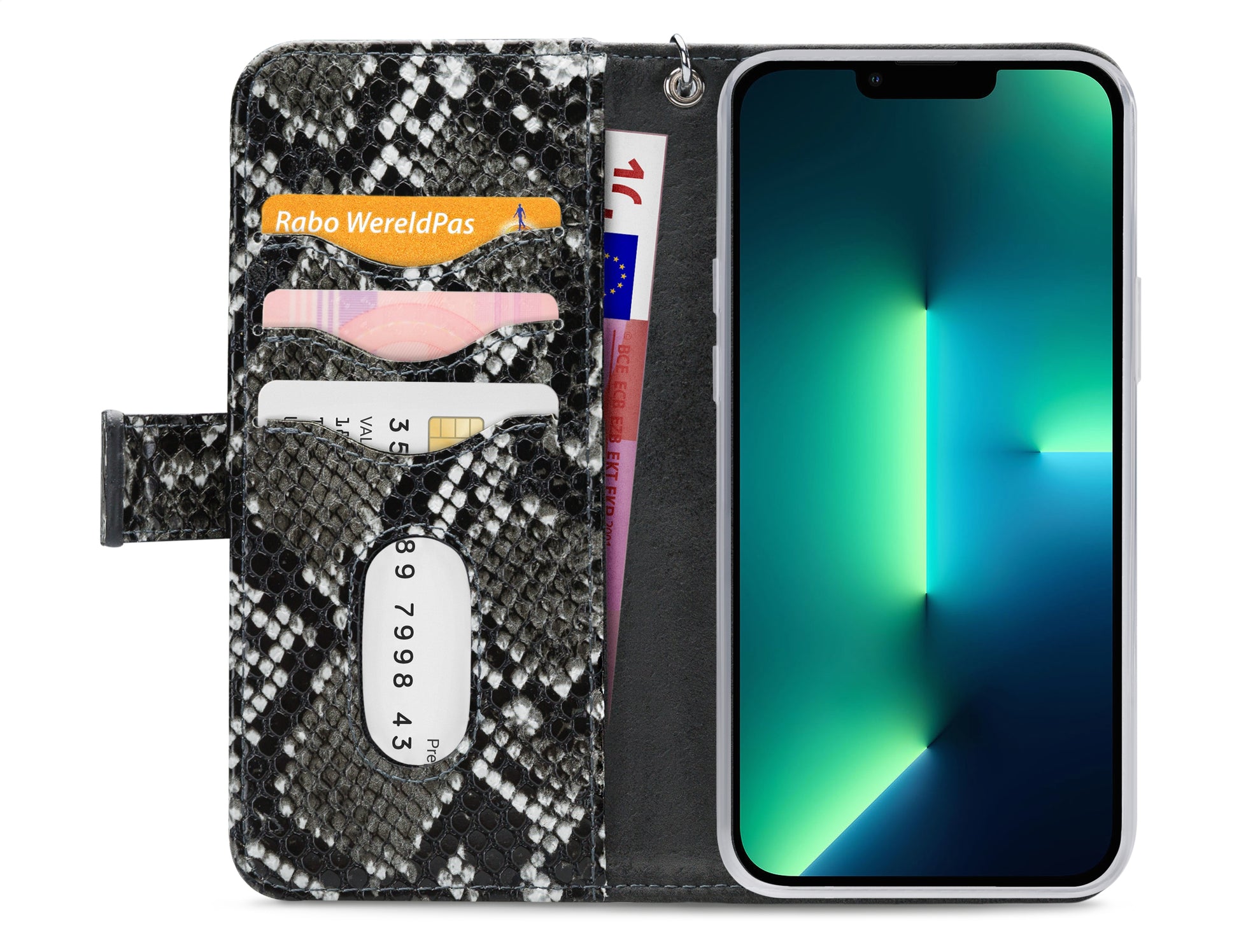 Mobilize 2In1 Magnet Zipper Case Apple Iphone 13 Pro Max Black/Snake