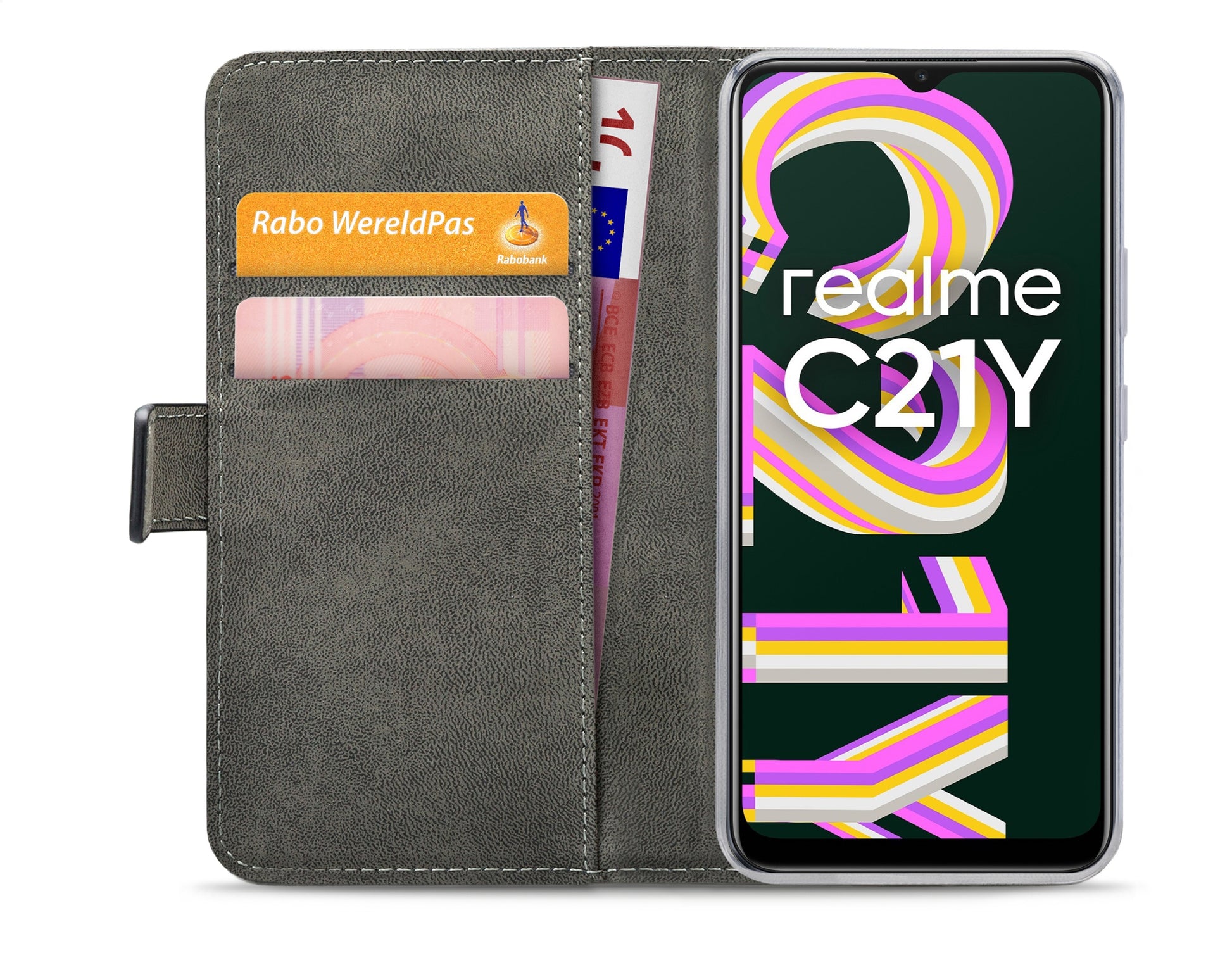 Mobilize Classic Gelly Wallet Book Case Realme C21Y Black
