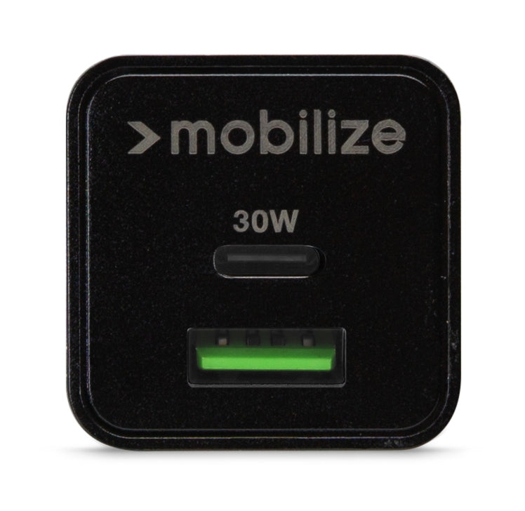 Mobilize Wall Charger Usb-C + Usb Gan 30W With Pd/Pps Black