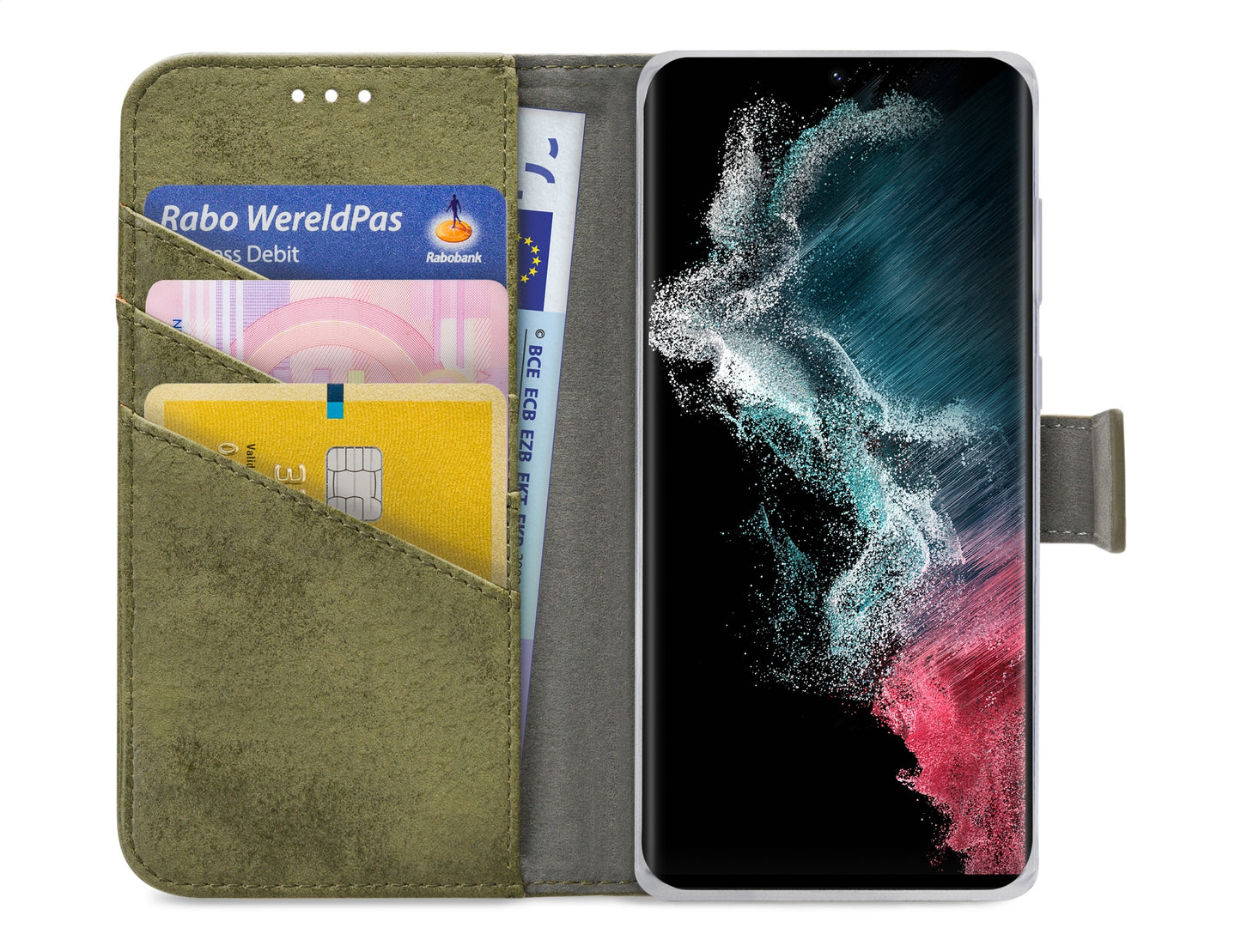 My Style Flex Wallet For Samsung Galaxy S22 Ultra 5G Olive