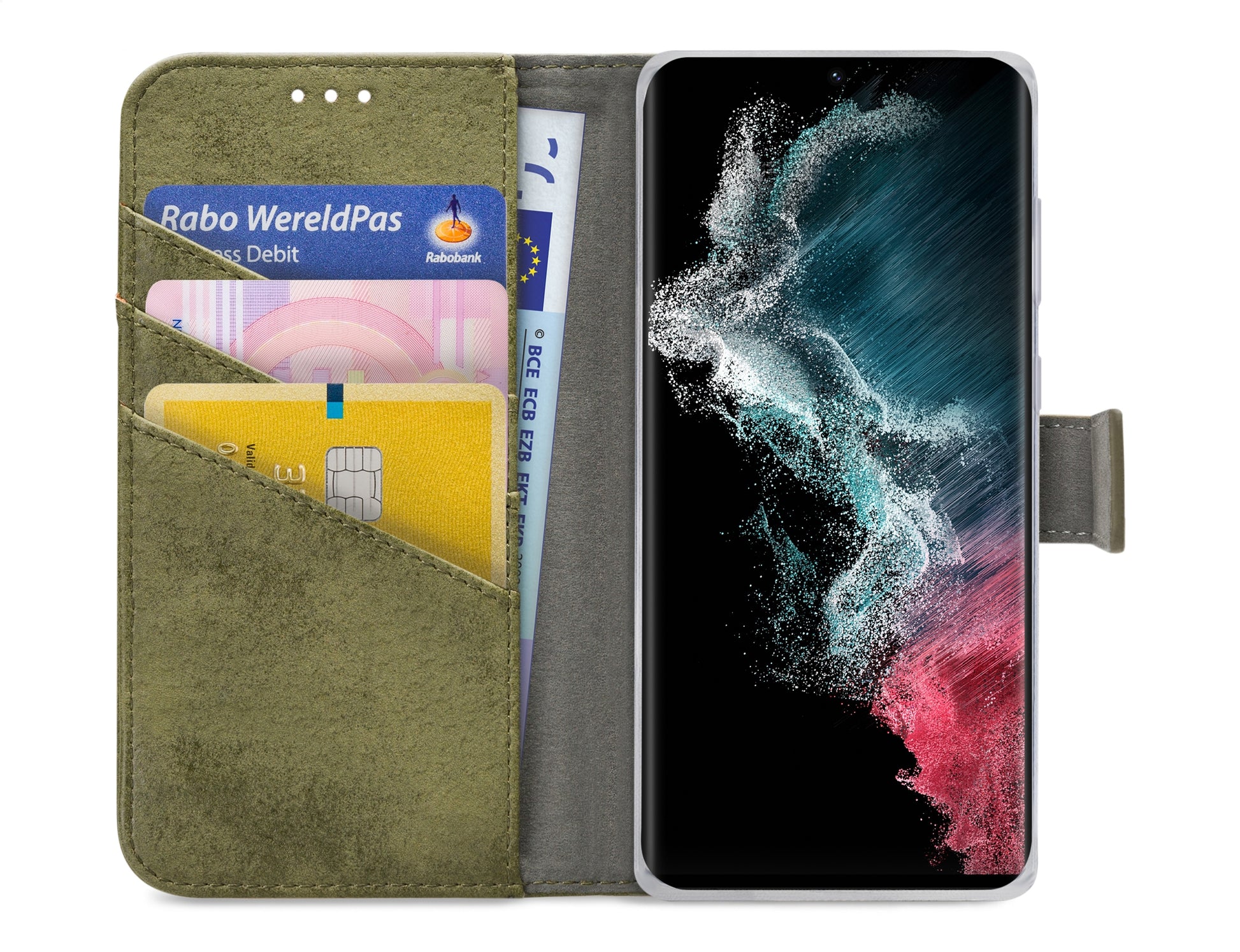 My Style Flex Wallet For Samsung Galaxy S22 Ultra 5G Olive