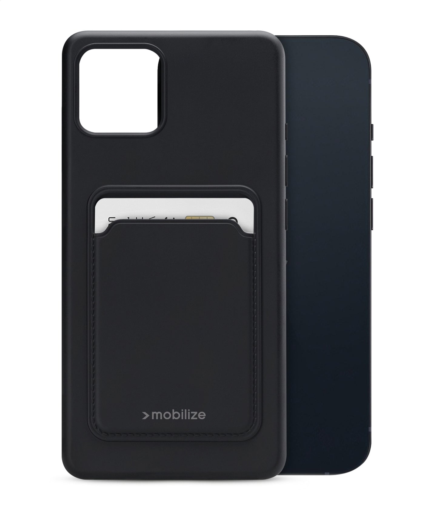 Mobilize Rubber Gelly Card Case Apple Iphone 13 Mini Matt Black
