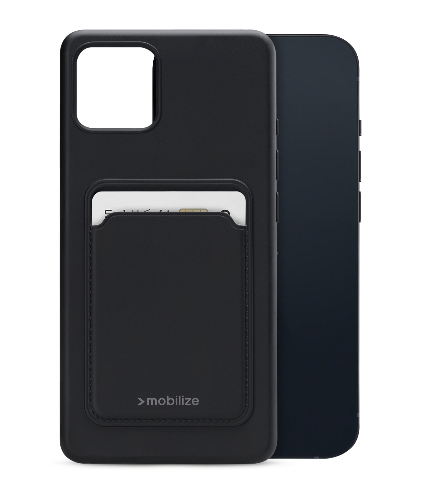 Mobilize Rubber Gelly Card Case Apple Iphone 13 Mini Matt Black
