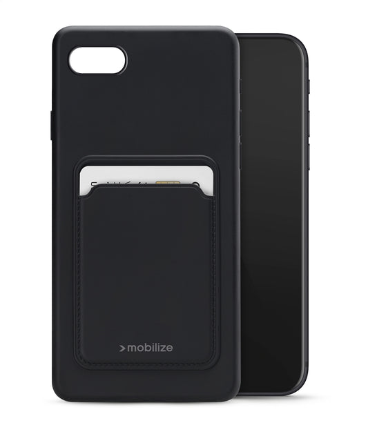 Mobilize Rubber Gelly Card Case Apple Iphone 6/6S/7/8/Se (2020/2022) Matt Black
