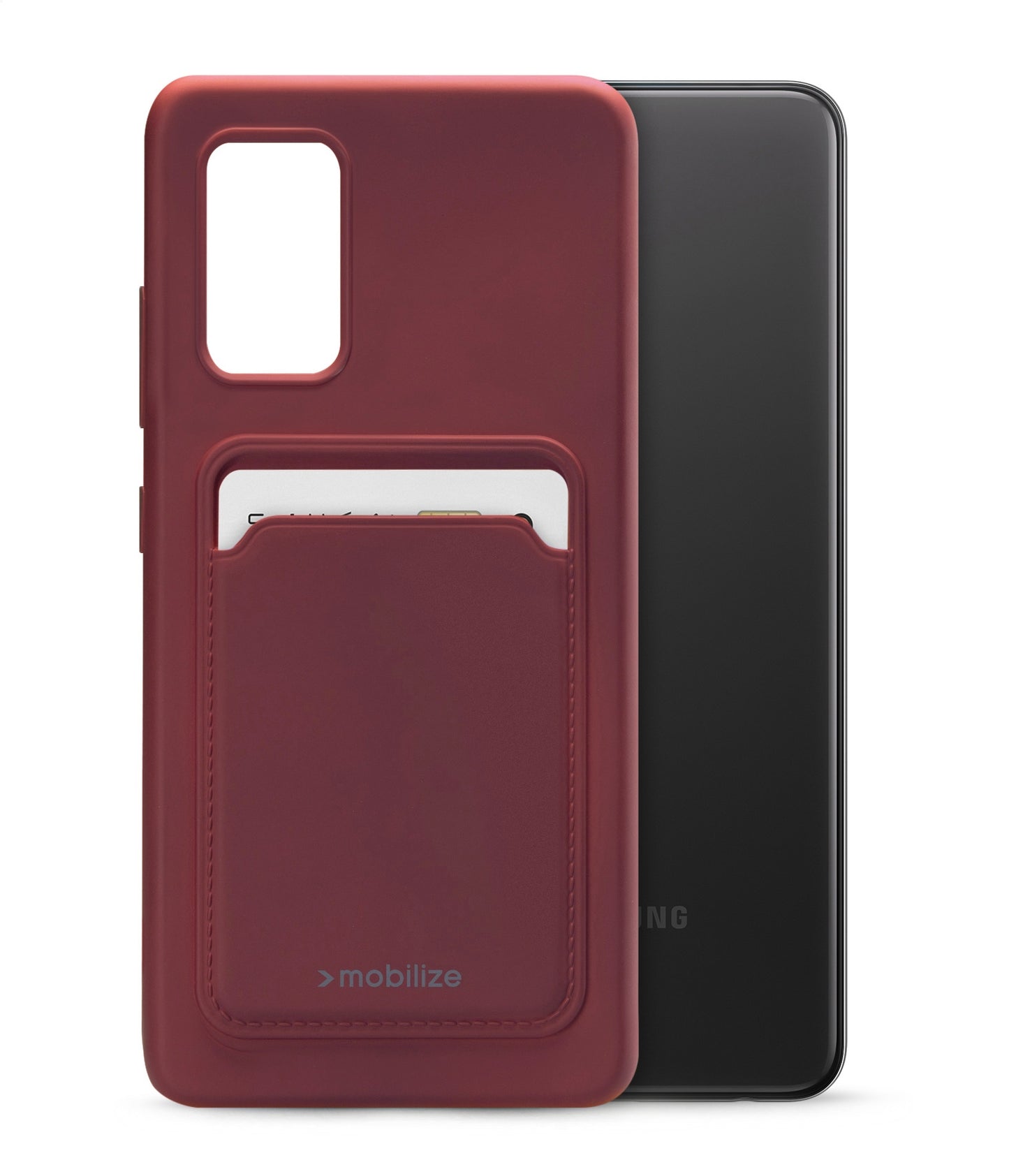 Mobilize Rubber Gelly Card Case Samsung Galaxy A32 4G Matt Bordeaux