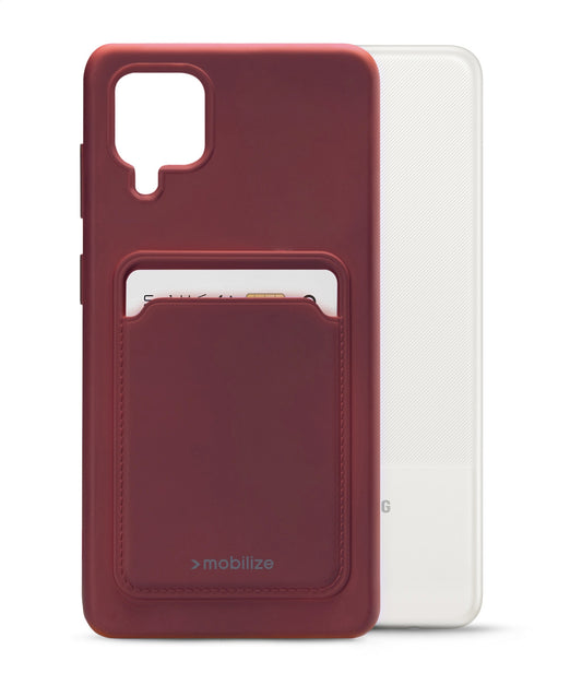 Mobilize Rubber Gelly Card Case Samsung Galaxy A12/M12 Matt Bordeaux