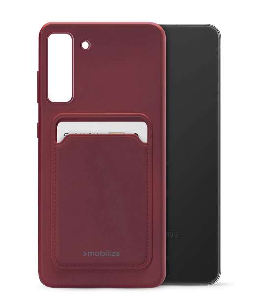Mobilize Rubber Gelly Card Case Samsung Galaxy S21 Fe 5G Matt Bordeaux