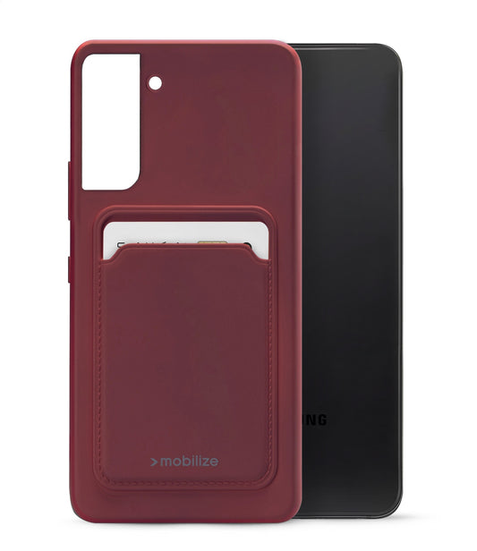 Mobilize Rubber Gelly Card Case Samsung Galaxy S22 5G Matt Bordeaux