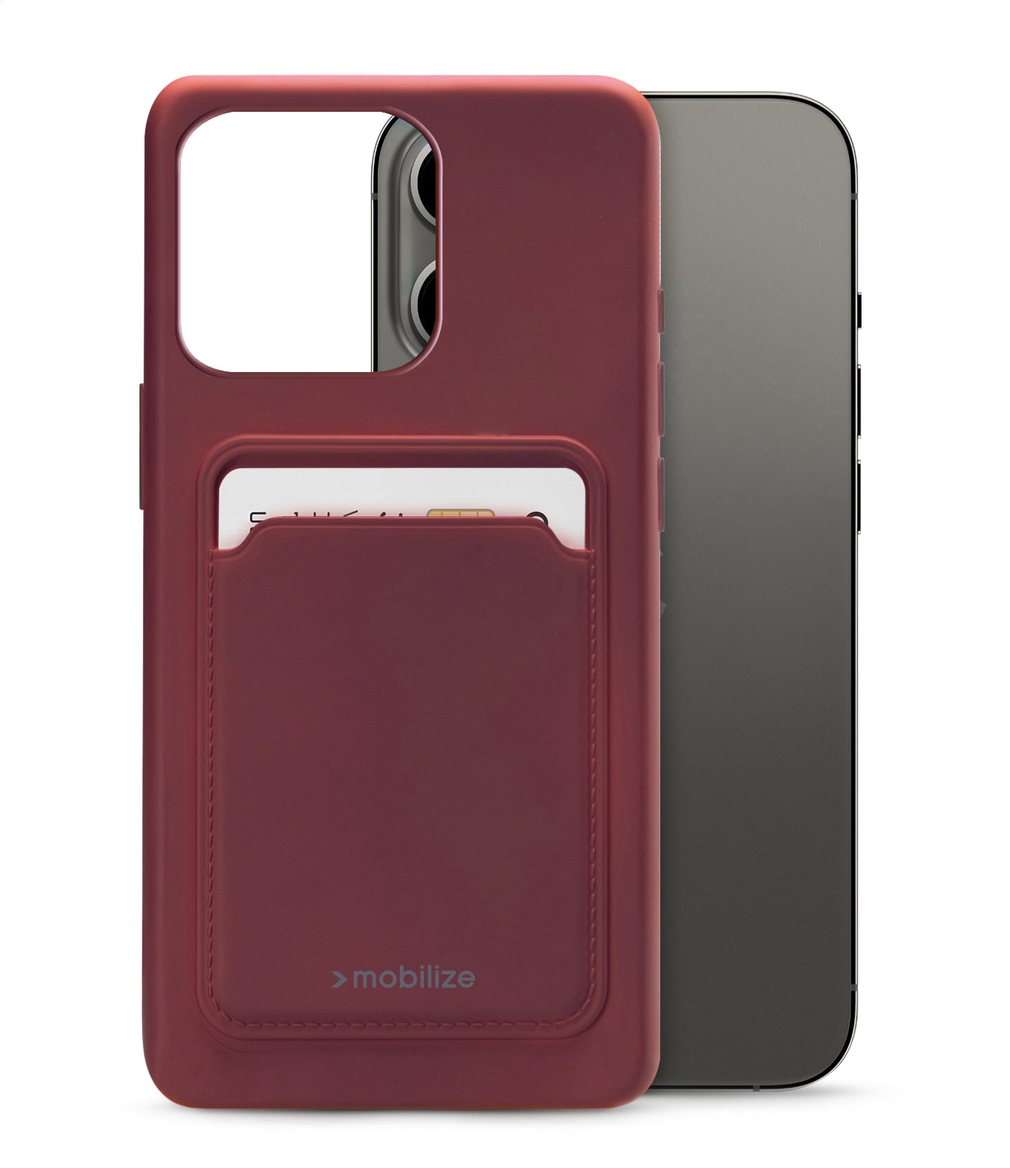 Mobilize Rubber Gelly Card Case Apple Iphone 13 Pro Matt Bordeaux