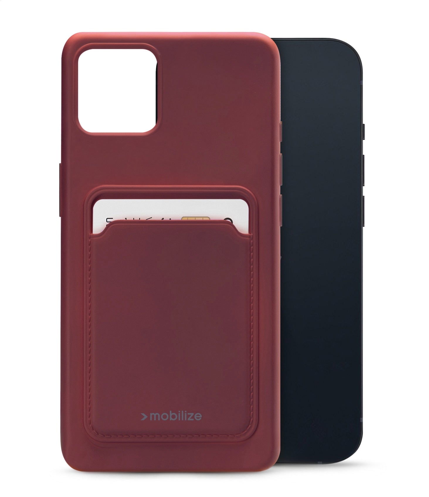 Mobilize Rubber Gelly Card Case Apple Iphone 13 Matt Bordeaux
