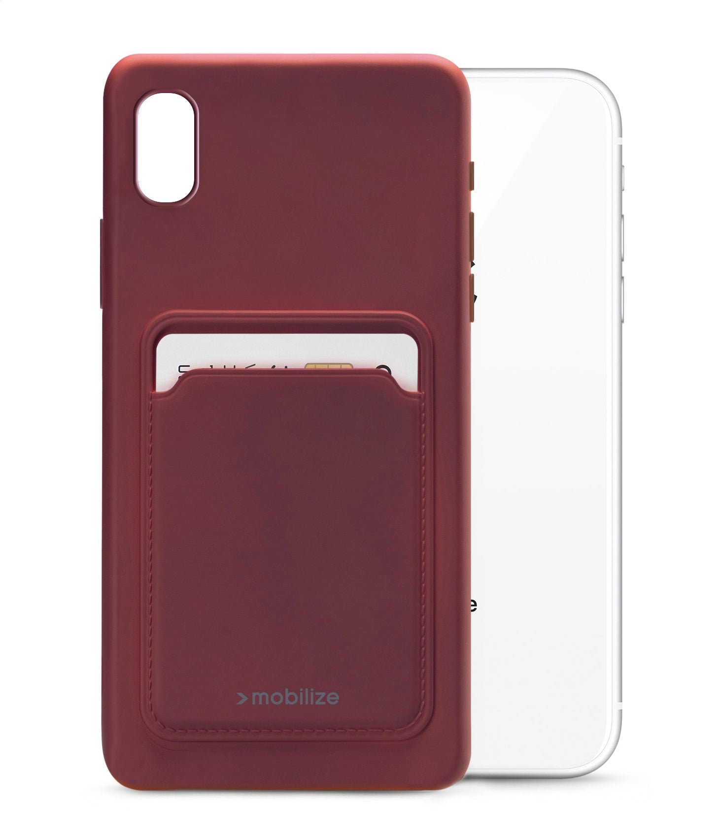 Mobilize Rubber Gelly Card Case Apple Iphone Xr Matt Bordeaux