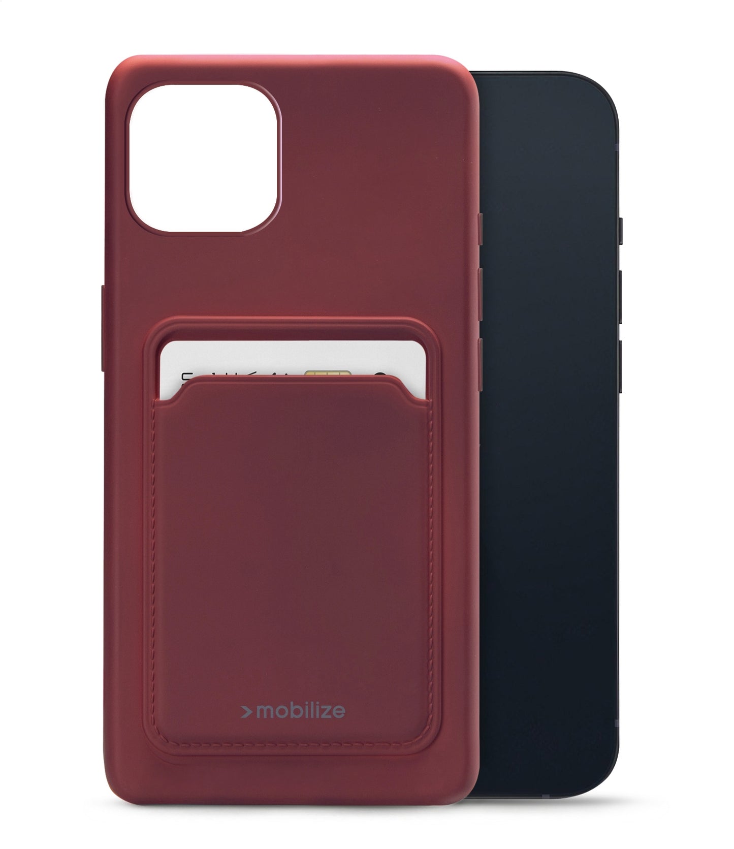 Mobilize Rubber Gelly Card Case Apple Iphone 13 Mini Matt Bordeaux