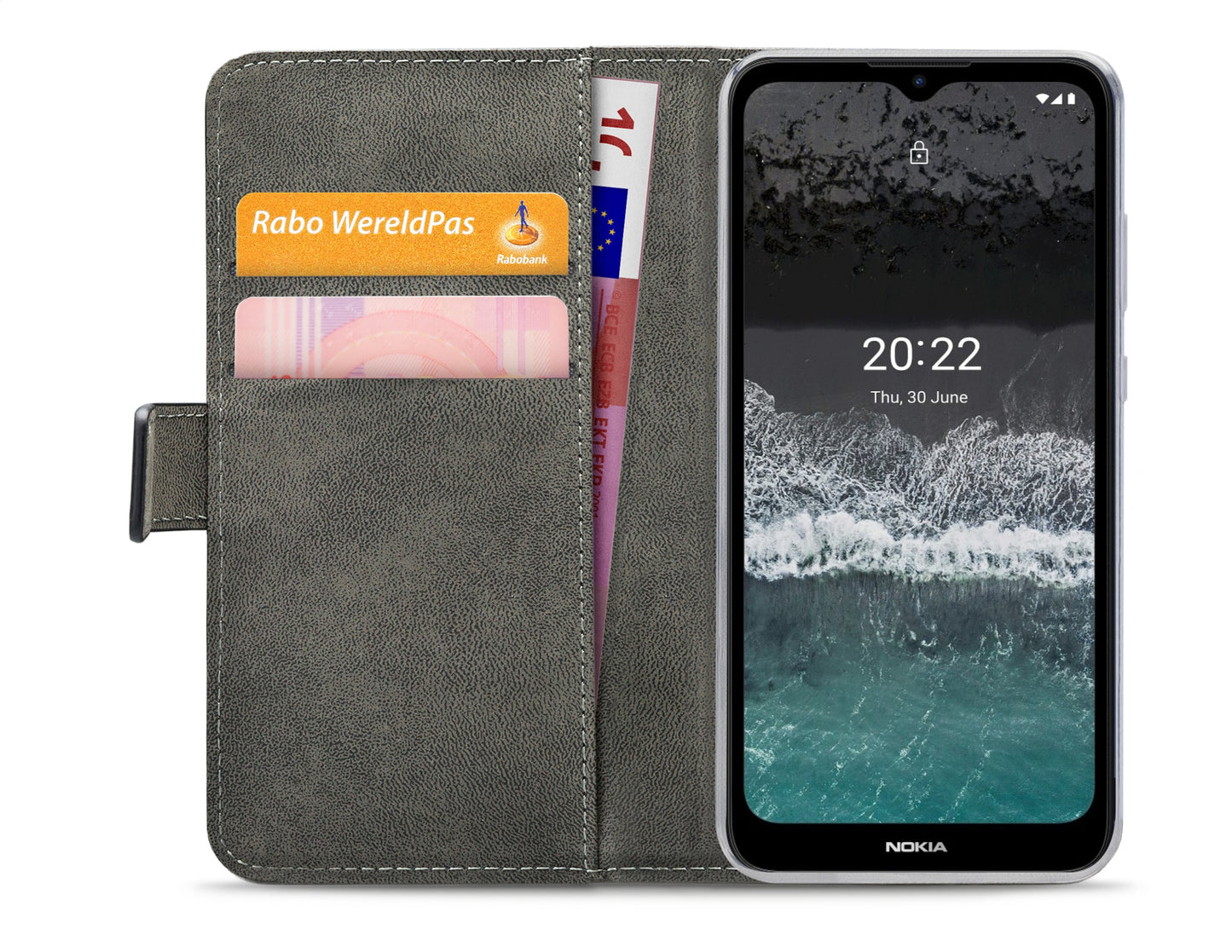 Mobilize Classic Gelly Wallet Book Case Nokia C21 Plus Black