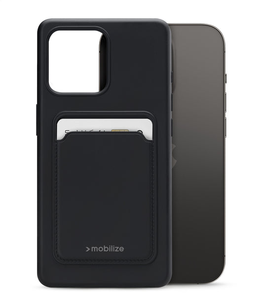 Mobilize Rubber Gelly Card Case Apple Iphone 14 Pro Matt Black