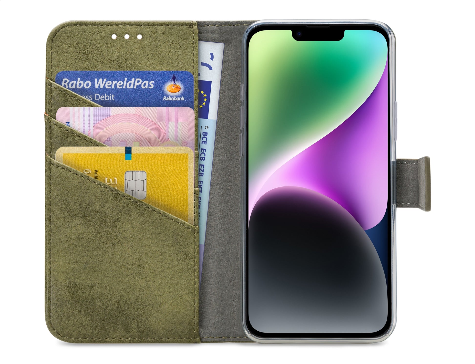 My Style Flex Wallet For Apple Iphone 14 Plus Olive