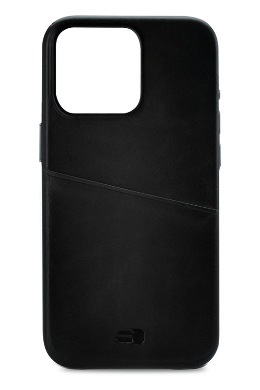 Senza Pure Leather Cover With Card Slot Apple Iphone 14 Pro Deep Black