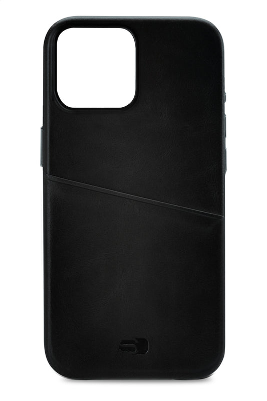 Senza Pure Leather Cover With Card Slot Apple Iphone 14 Pro Max Deep Black