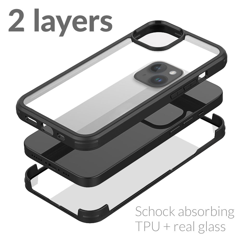 Mobilize Tempered Glass 360 Protection Case Apple Iphone 14 Plus Black