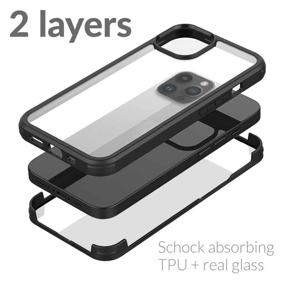 Mobilize Tempered Glass 360 Protection Case Apple Iphone 14 Pro Black