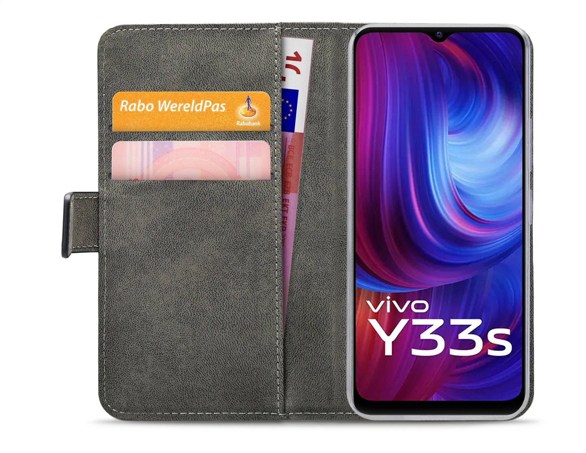 Mobilize Classic Gelly Wallet Book Case Vivo Y33S Black