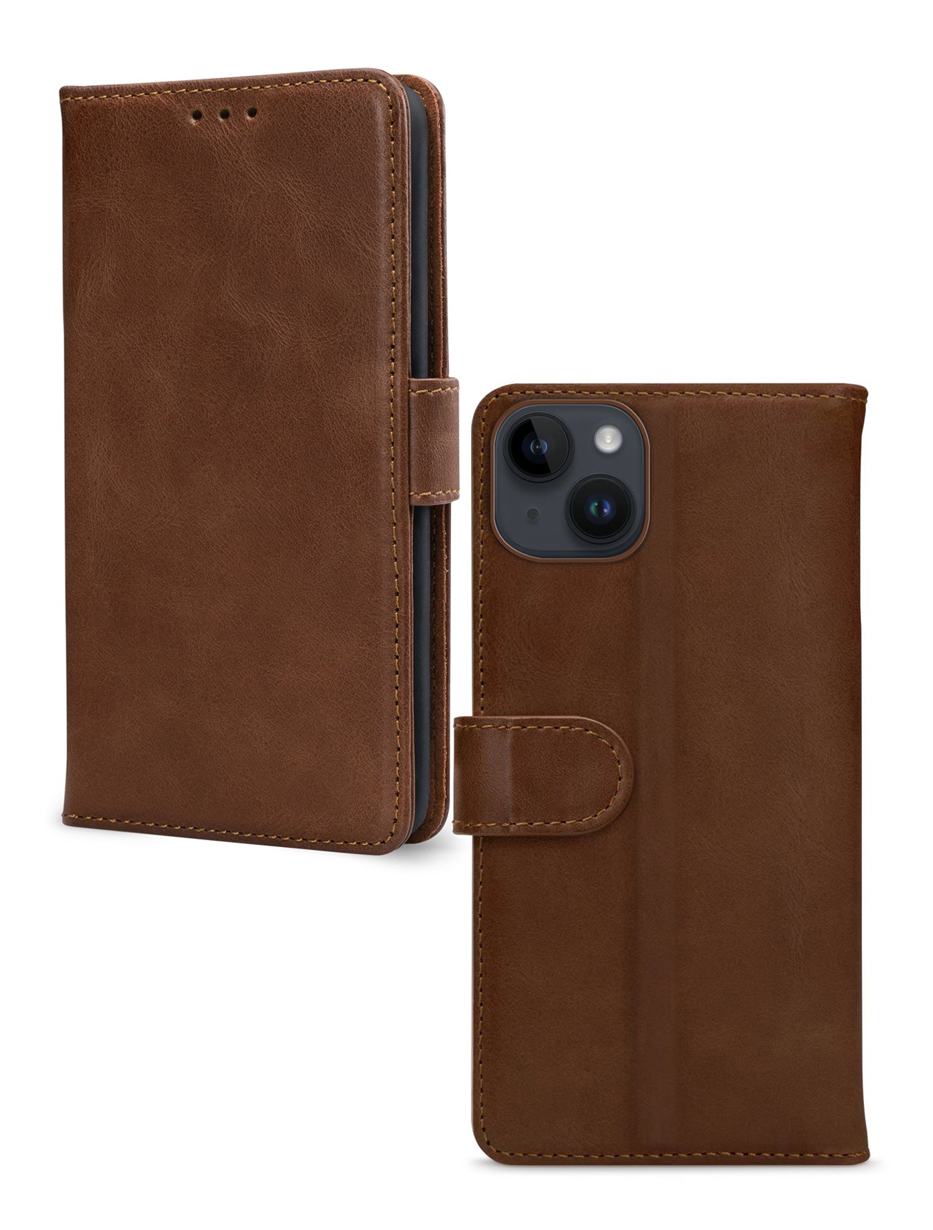 Mobilize Leather Wallet Apple Iphone 14 Plus Brown