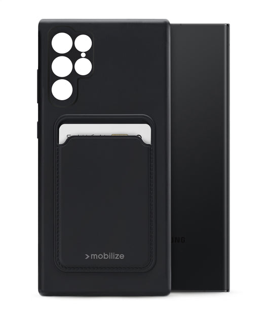 Mobilize Rubber Gelly Card Case Samsung Galaxy S23 Ultra 5G Matt Black