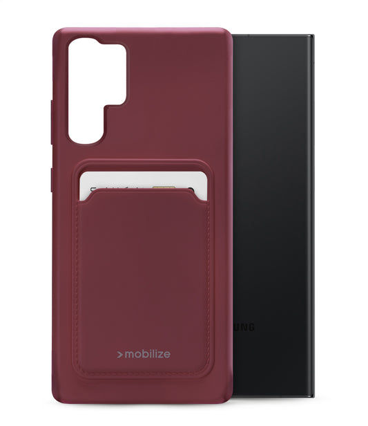 Mobilize Rubber Gelly Card Case Samsung Galaxy S23 Ultra 5G Matt Bordeaux