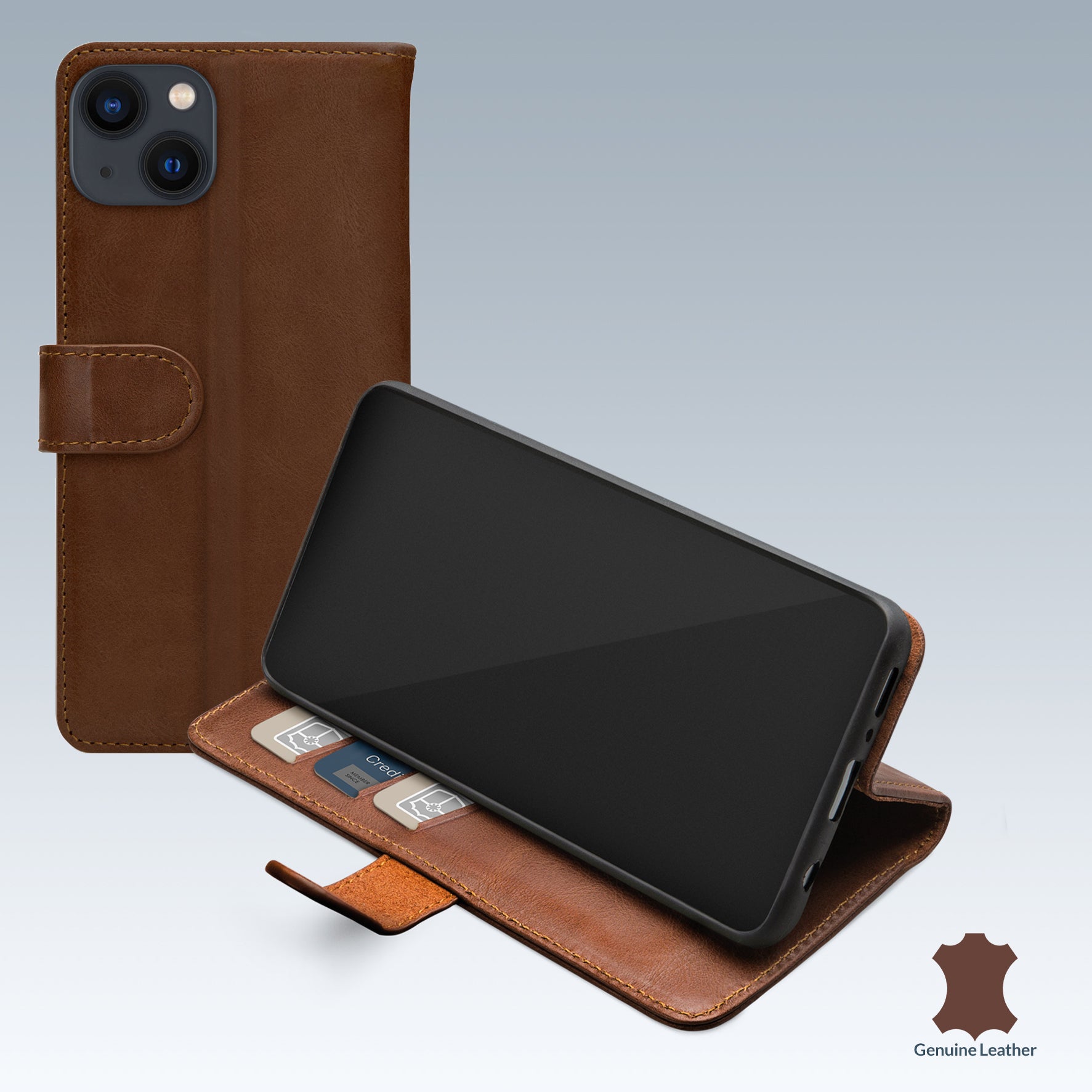 Mobilize Leather Wallet Apple Iphone 13 Mini Brown