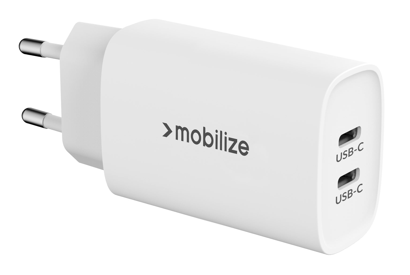 Mobilize Wall Charger 2X Usb-C Gan 45W With Pd/Pps White