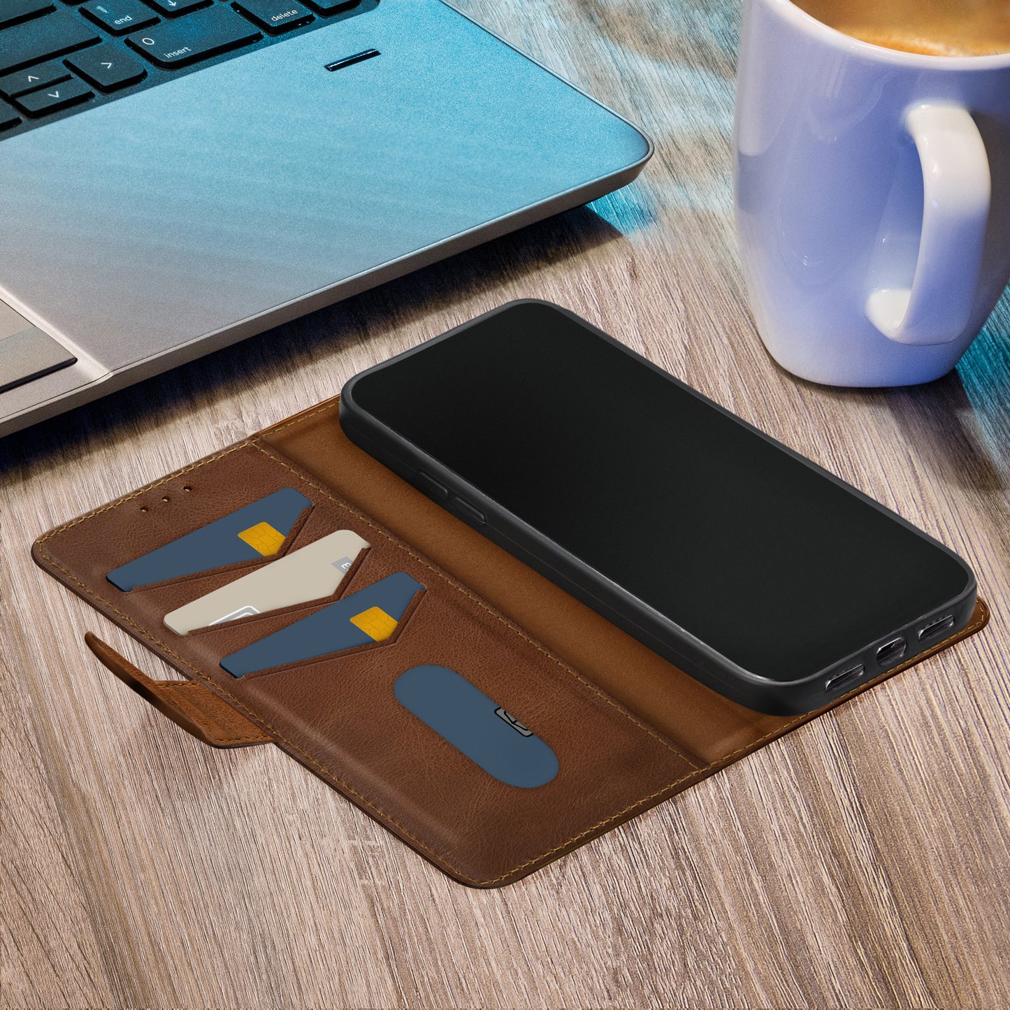 Mobilize Leather Wallet Apple Iphone 15 Brown