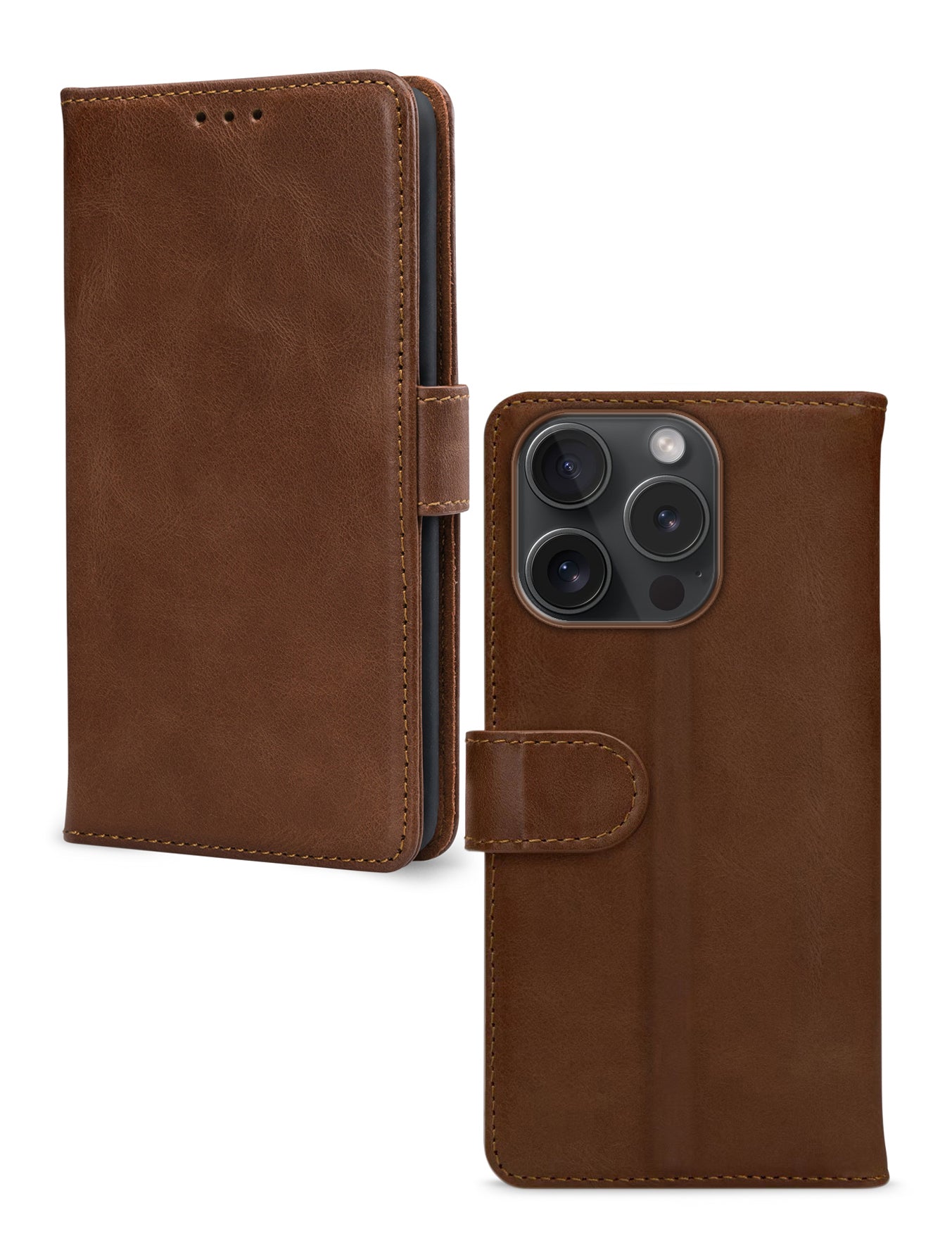 Mobilize Leather Wallet Apple Iphone 15 Pro Brown