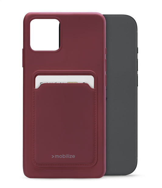 Mobilize Rubber Gelly Card Case Apple Iphone 15 Matt Bordeaux