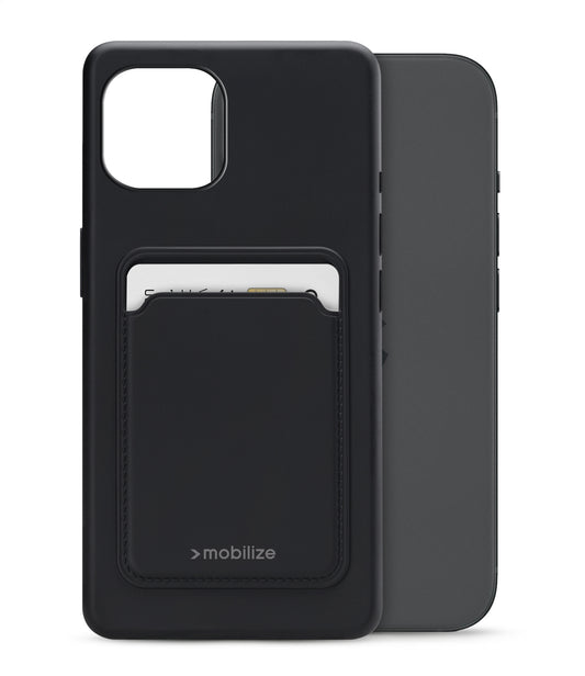 Mobilize Rubber Gelly Card Case Apple Iphone 15 Matt Black