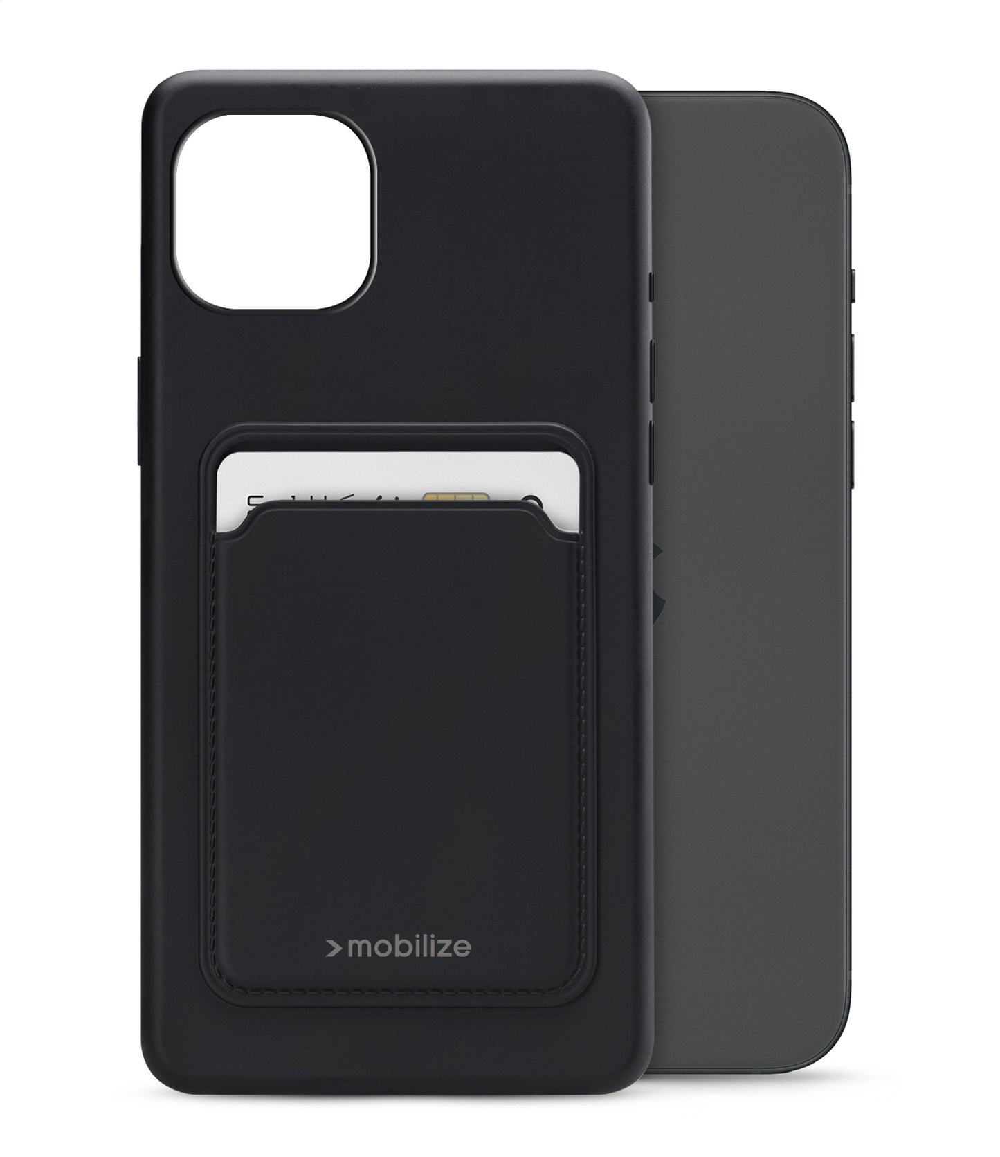 Mobilize Rubber Gelly Card Case Apple Iphone 15 Plus Matt Black