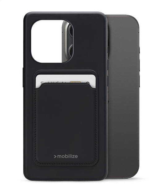 Mobilize Rubber Gelly Card Case Apple Iphone 15 Pro Matt Black