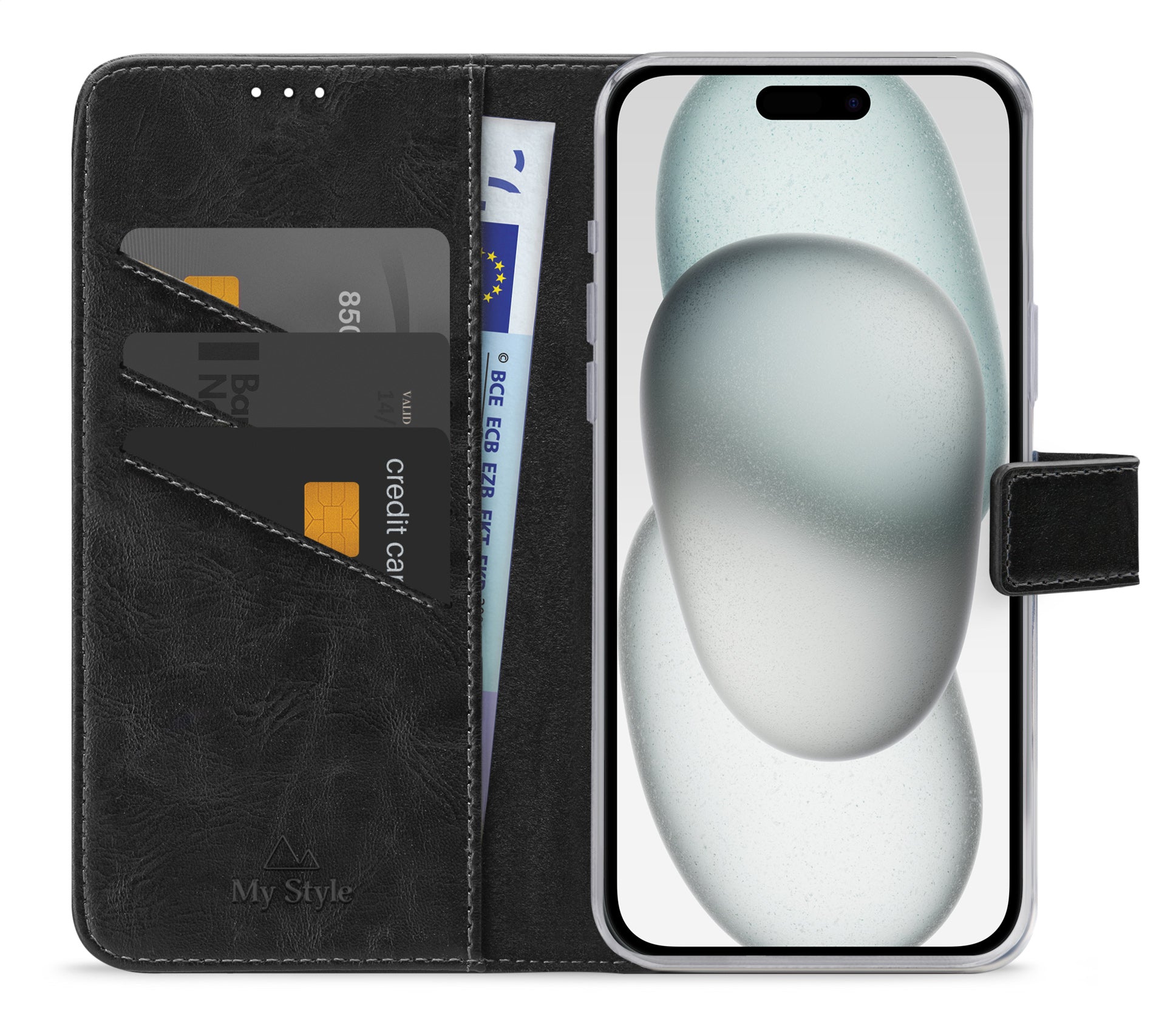 My Style Flex Wallet For Apple Iphone 15 Plus Black