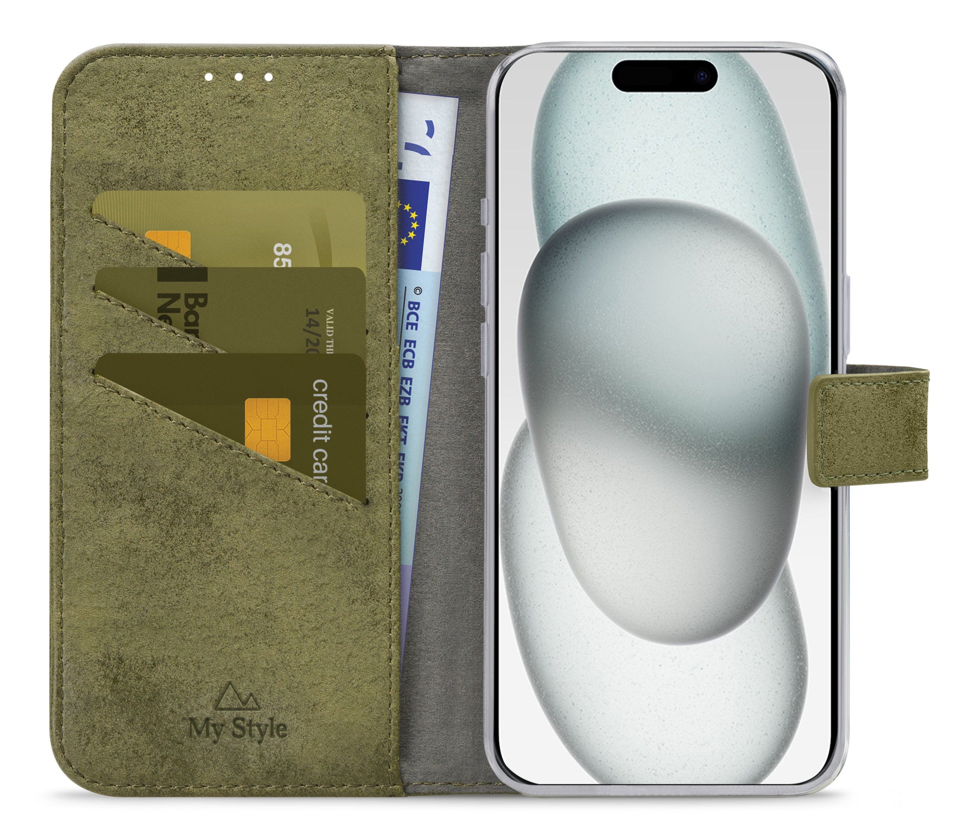 My Style Flex Wallet For Apple Iphone 13/14/15 Olive
