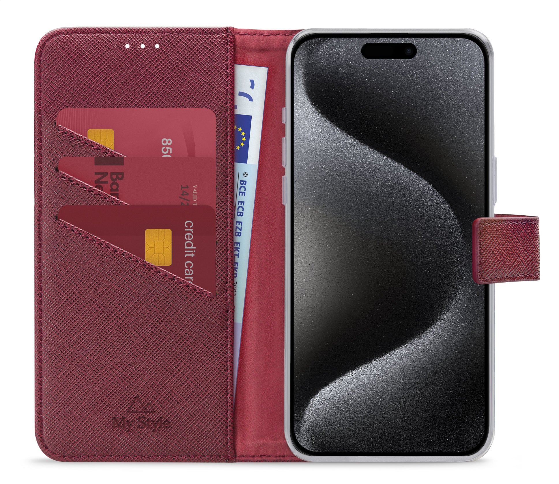 My Style Flex Wallet For Apple Iphone 15 Pro Max Bordeaux