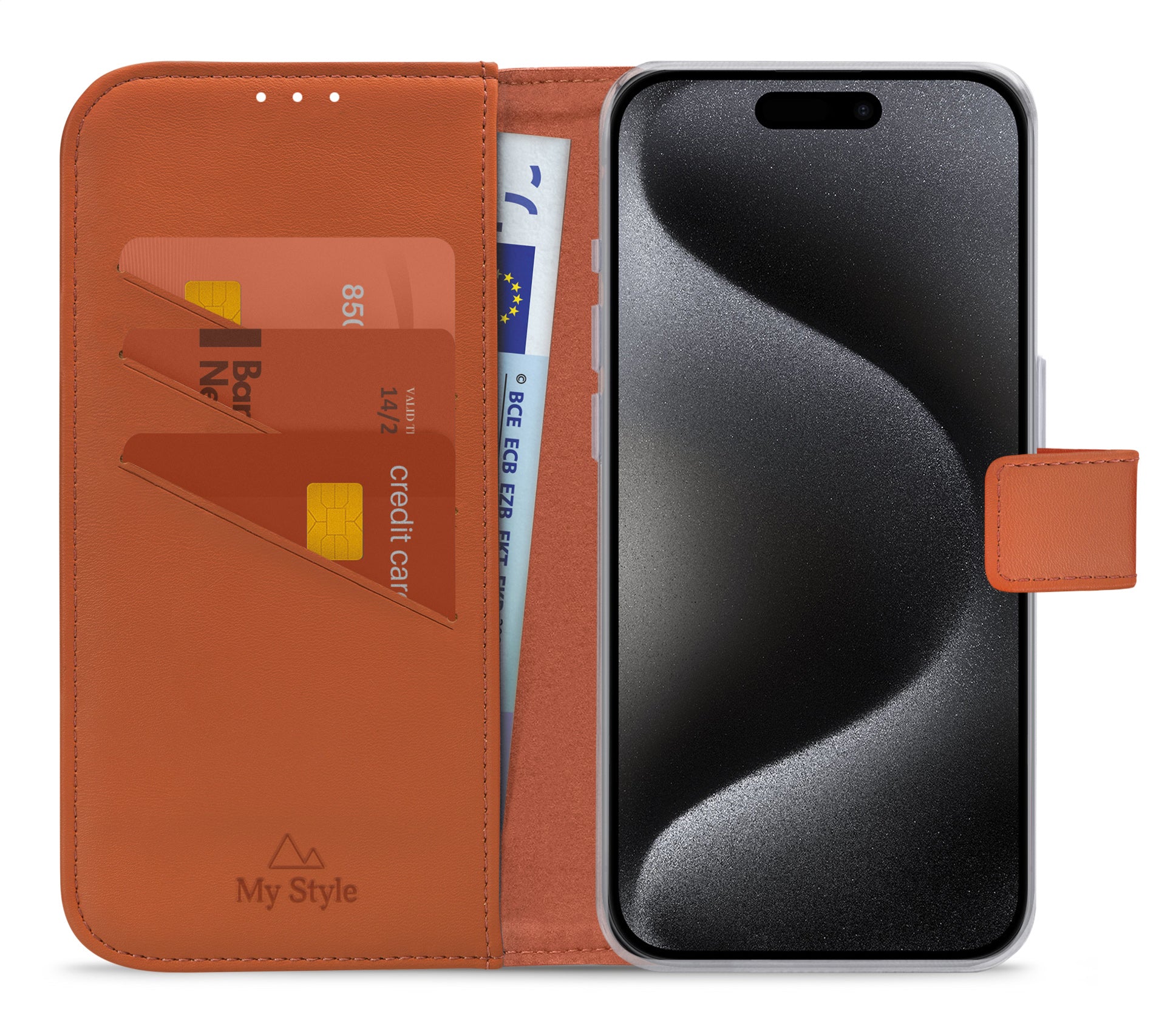 My Style Flex Wallet For Apple Iphone 15 Pro Rust Red