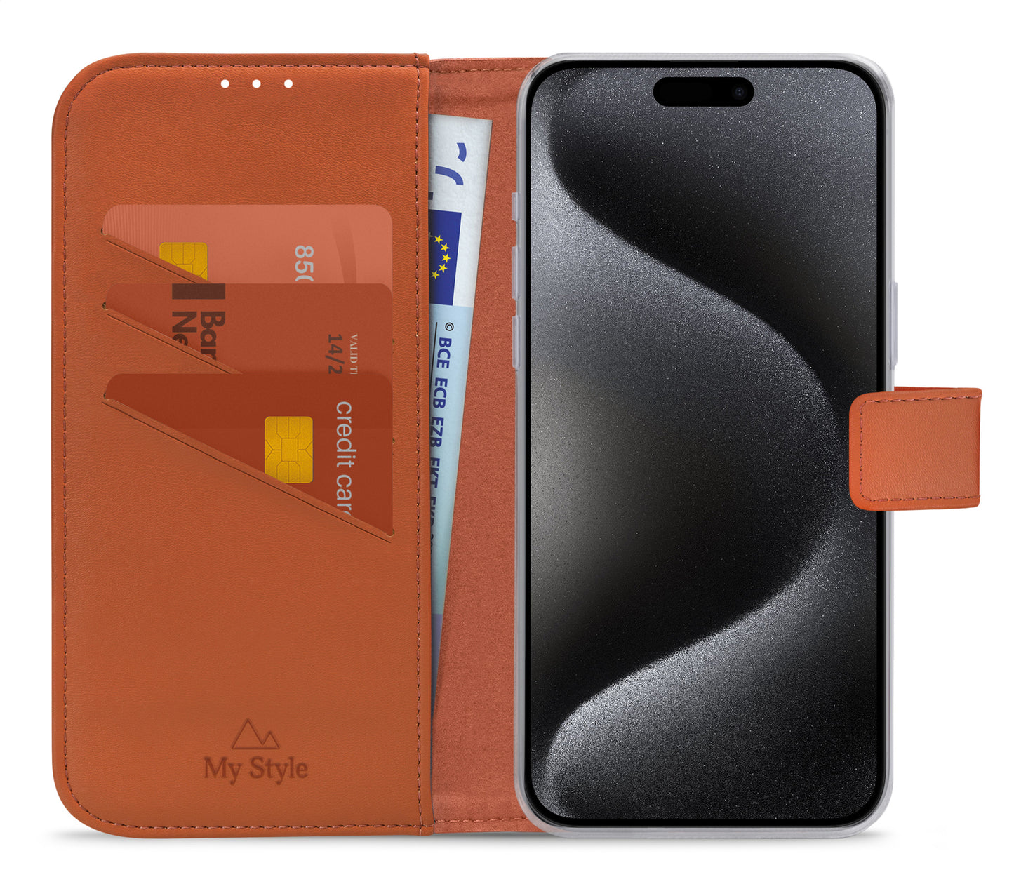 My Style Flex Wallet For Apple Iphone 15 Pro Max Rust Red