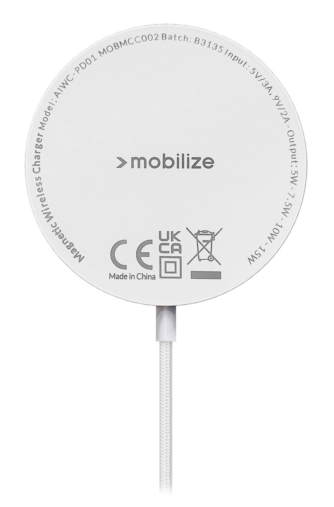Mobilize Strong Magnetic Wireless Charger Magsafe Compatible 15W White - Acrylic