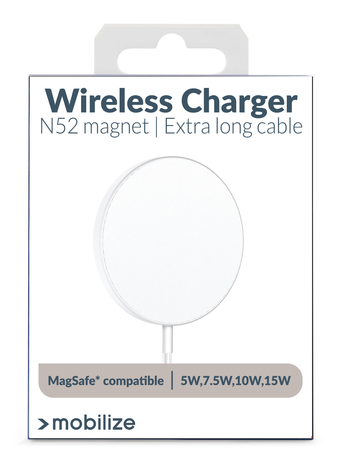 Mobilize Strong Magnetic Wireless Charger Magsafe Compatible 15W White - Acrylic