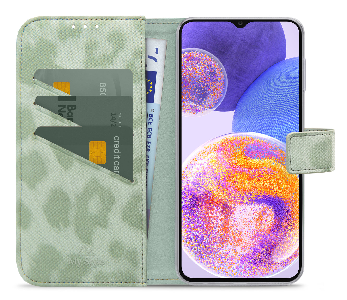 My Style Flex Wallet For Samsung Galaxy A23 5G Green Leopard