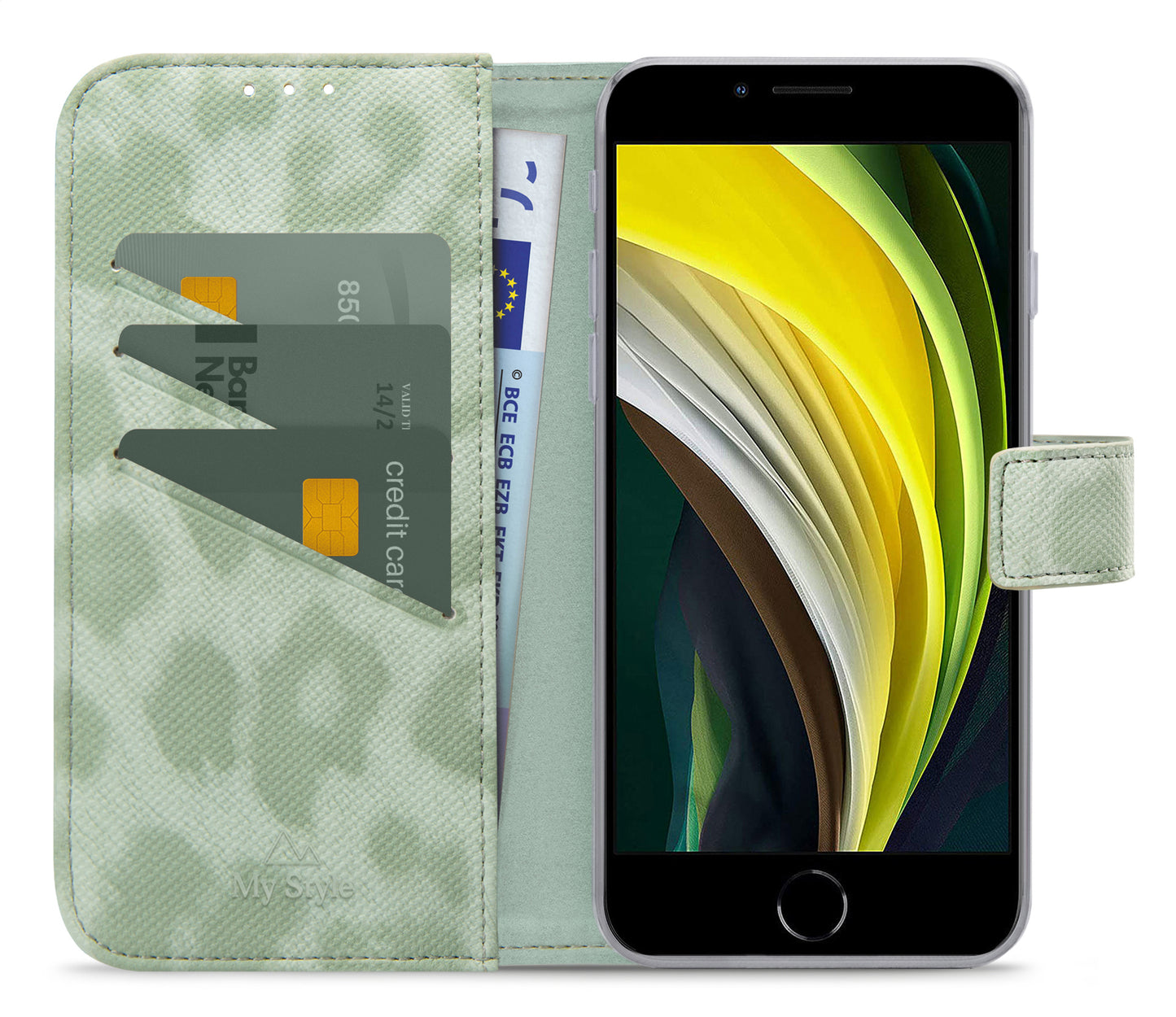 My Style Flex Wallet For Apple Iphone 6/6S/7/8/Se (2020/2022) Green Leopard